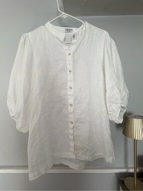 Lanhtropy Linen Button-Down Shirt - White